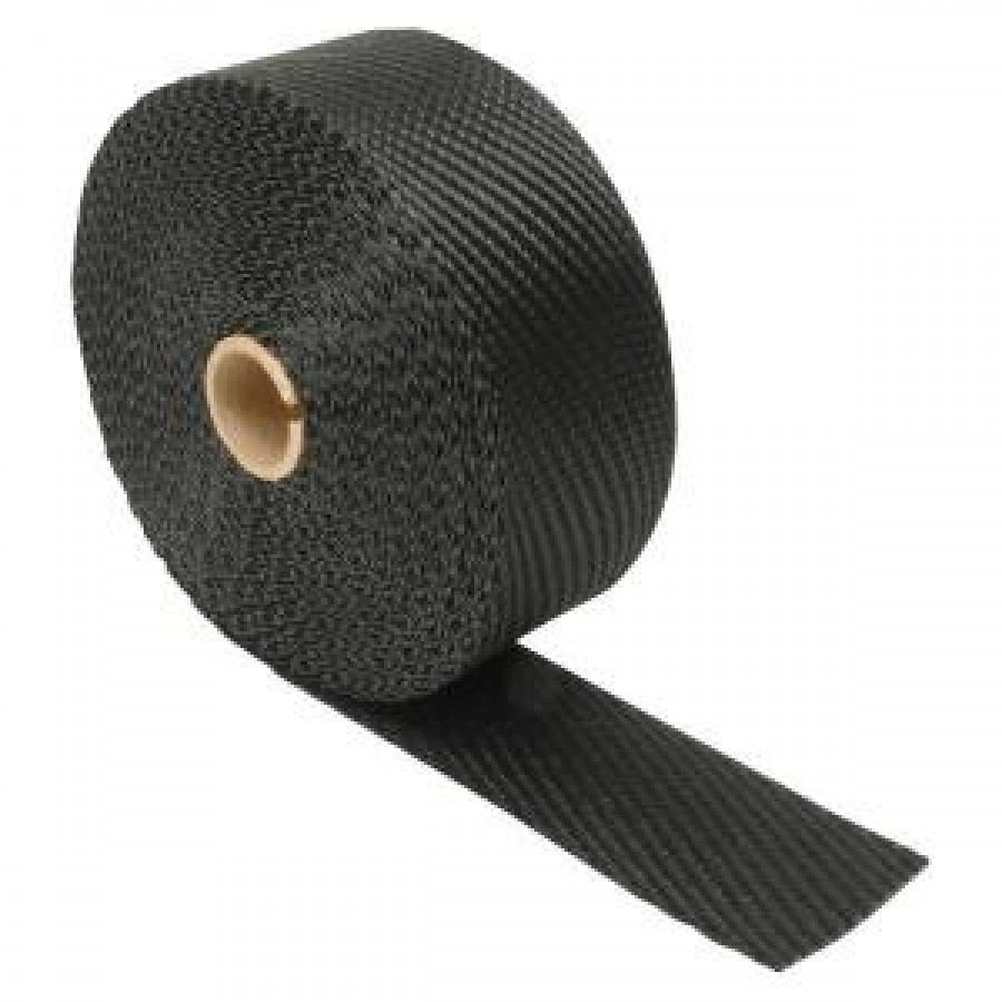 Heat wrap - black (up to 1400 Grad °C) - 15m length / 50mm width Heat wrap - black (up to 1400 Grad °C) - 15m length / 50mm width